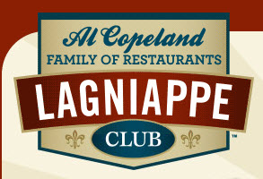 screen capture of Al Copeland Family of Restaurants Lagniappe Club logo